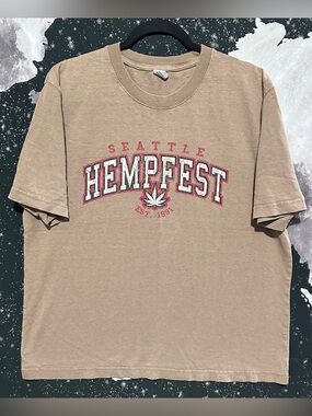 Seattle Hempfest Vintage Style Tan Graphic Shirt
